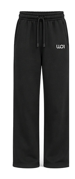 Logo Wide-leg Pants, Black